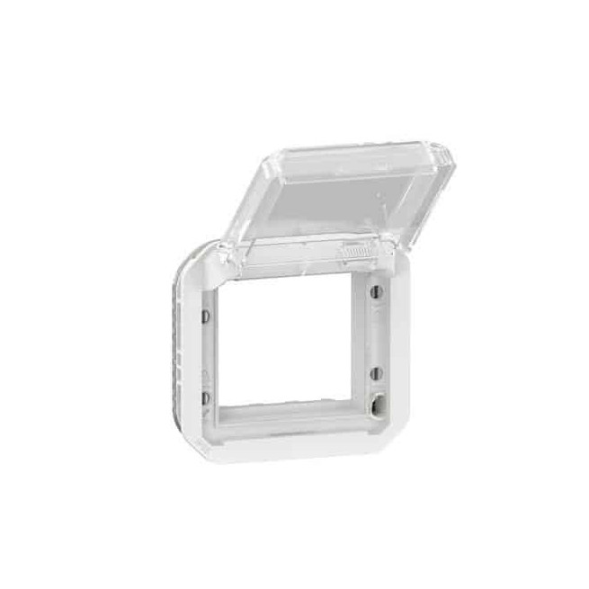 Adaptateur Mosaic volet transparent Blanc Plexo