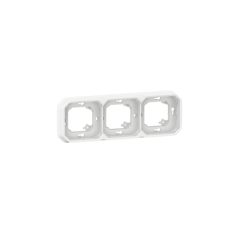 Support plaque 3 postes Blanc Plexo