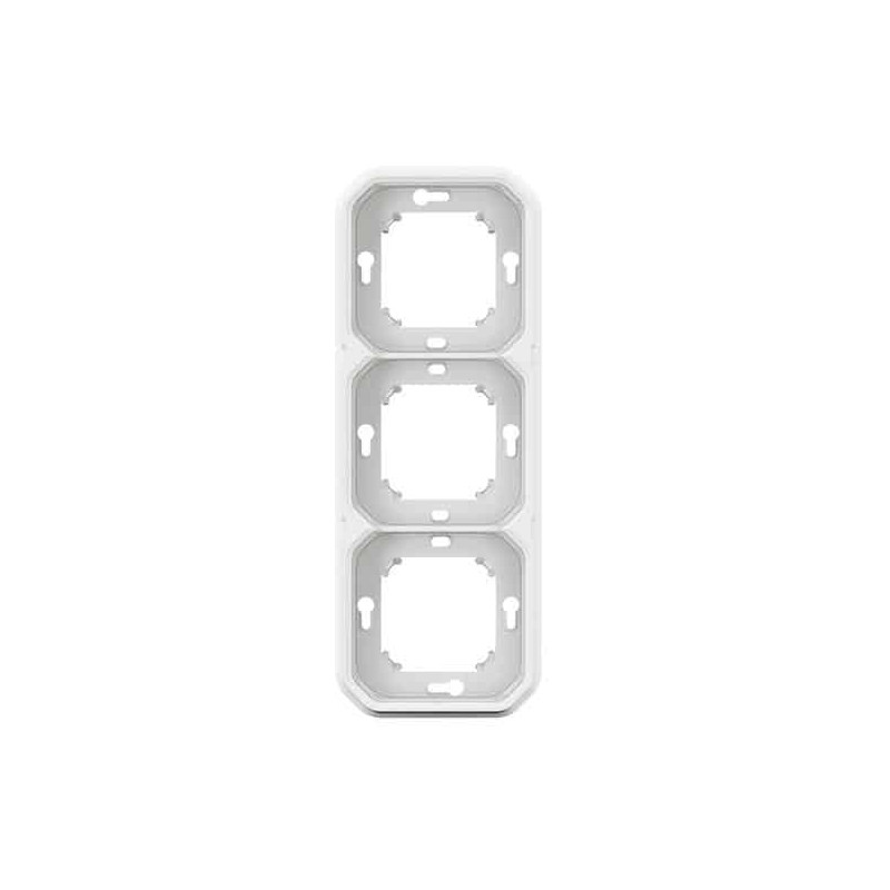 Support plaque 3 postes Blanc Plexo