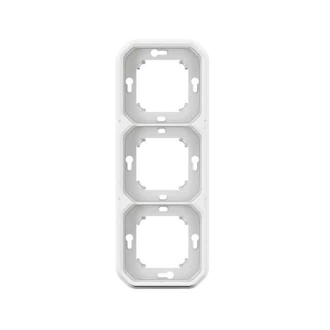Support plaque 3 postes Blanc Plexo