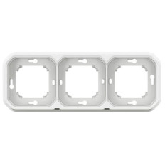 Support plaque 3 postes Blanc Plexo