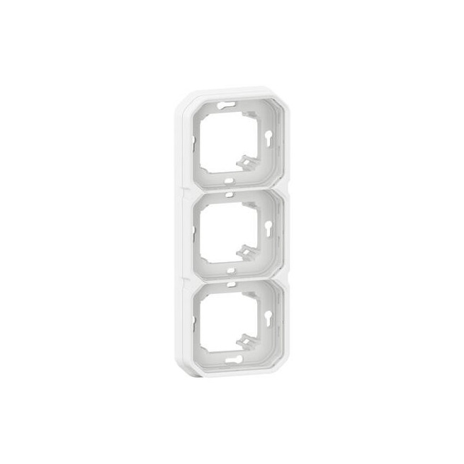 Support plaque 3 postes Blanc Plexo