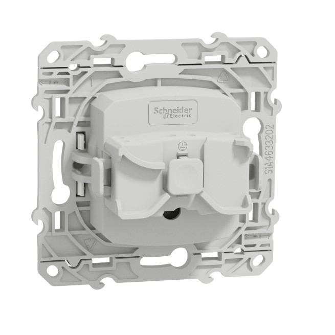 Prise 2P+T 4 connexions rapides Blanc Odace