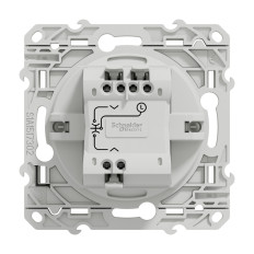Poussoir volet roulant 2 touches Blanc Odace