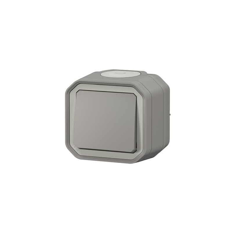 Interrupteur va-et-vient 10AX Gris Plexo
