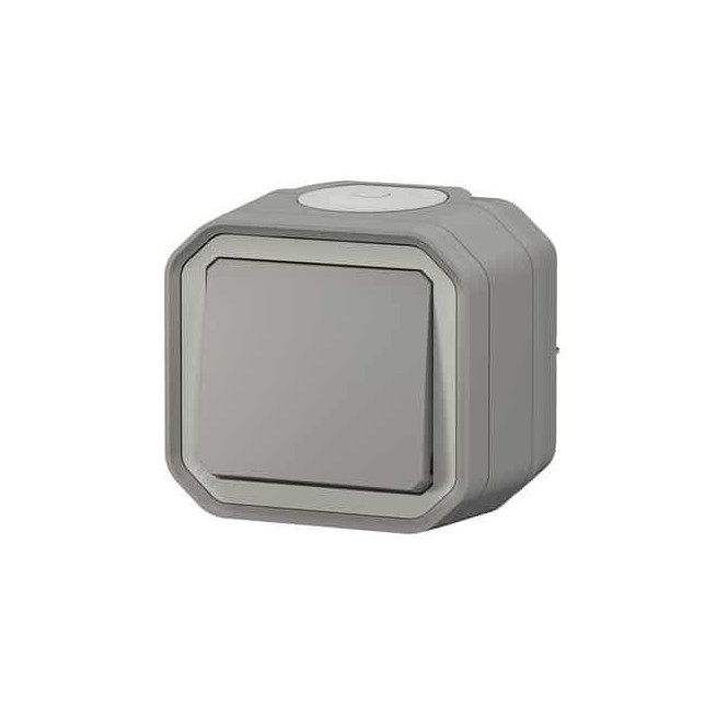 Interrupteur va-et-vient 10AX Gris Plexo