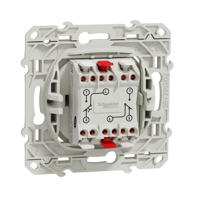 Va-et-vient + poussoir 10A Blanc Odace