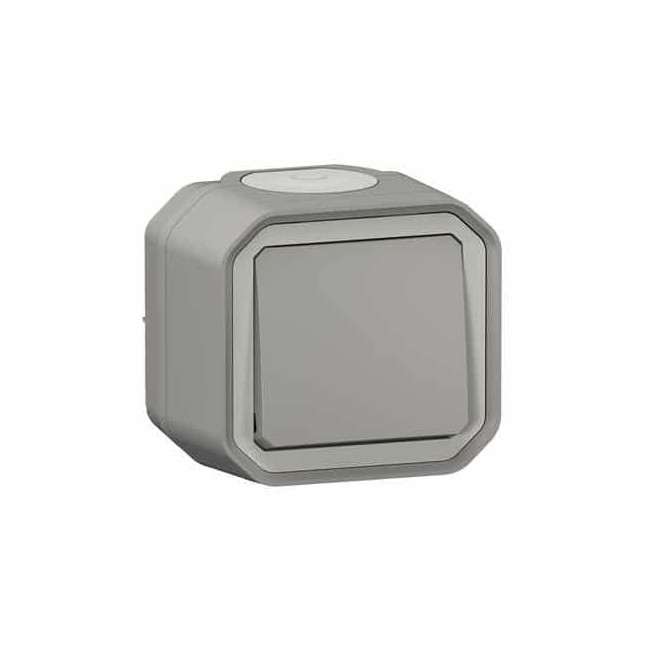 Interrupteur va-et-vient 10AX Gris Plexo
