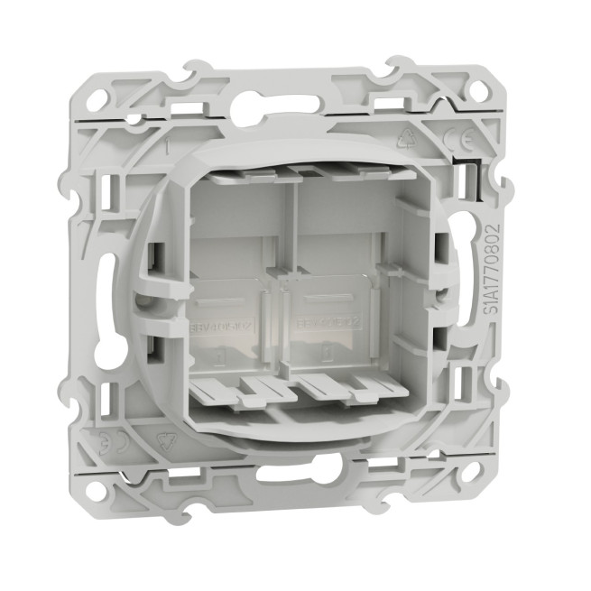 Prise double RJ45 sans connecteur Blanc Odace
