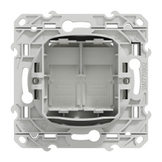 Prise double RJ45 sans connecteur Blanc Odace
