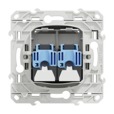 Double prise RJ45 Cat.6 UTP Blanc Odace