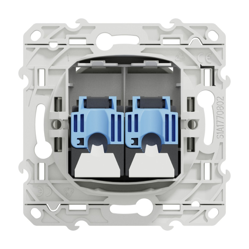 Double prise RJ45 Cat.6 UTP Blanc Odace