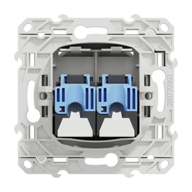 Double prise RJ45 Cat.6 UTP Blanc Odace