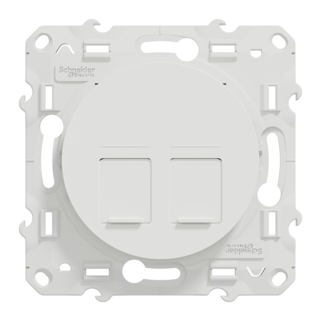 Double prise RJ45 Cat.6 UTP Blanc Odace