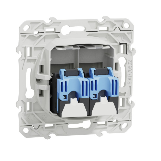 Double prise RJ45 Cat.6 UTP Blanc Odace