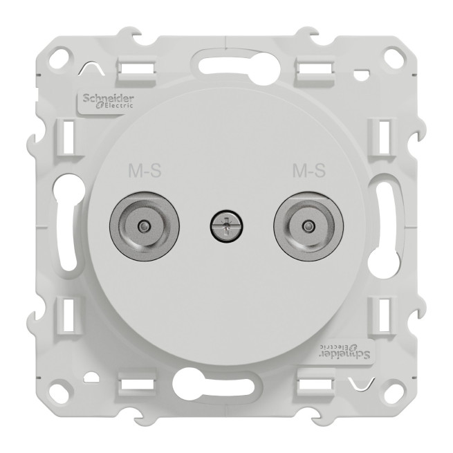 Prise multiservice avec griffes Blanc Odace