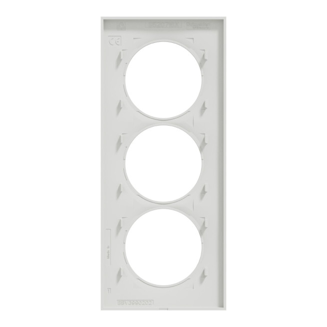 Plaque 3 postes verticale Blanc Odace Styl