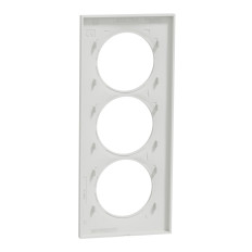 Plaque 3 postes verticale Blanc Odace Styl