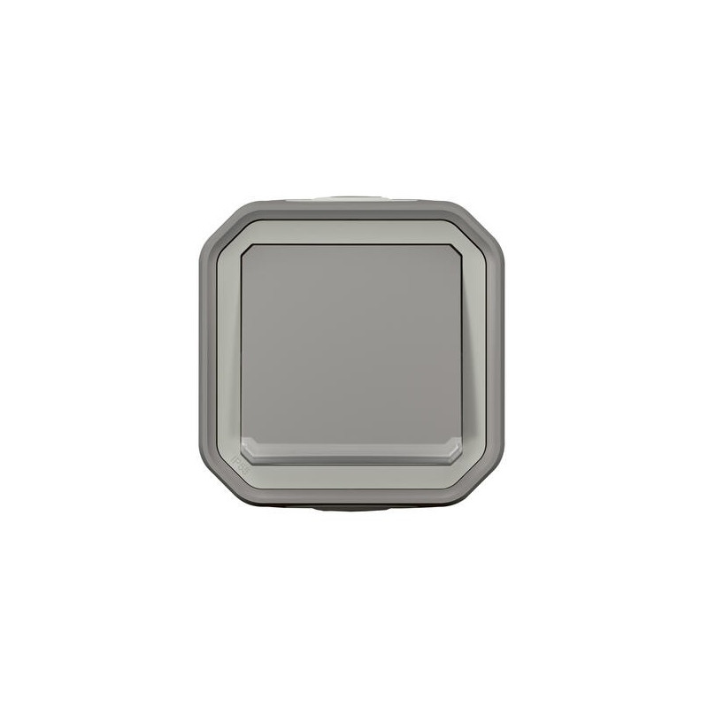 Poussoir NO lumineux Gris Plexo