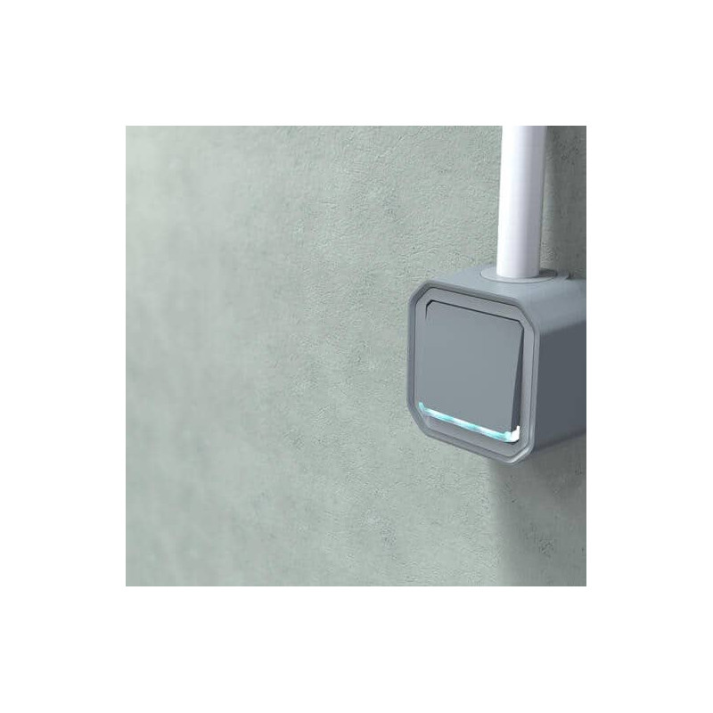 Poussoir NO lumineux Gris Plexo
