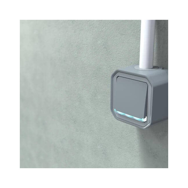 Poussoir NO lumineux Gris Plexo