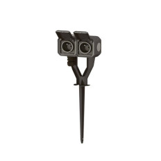 Piquet jardin 2 prises 2P+T Anthracite Plexo