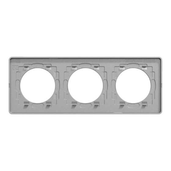 Odace Touch plaque 3 postes horizontaux ver 71mm ardoise avec liseré aluminium