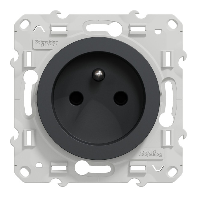 Prise 2P+T connexions rapides Anthracite Odace