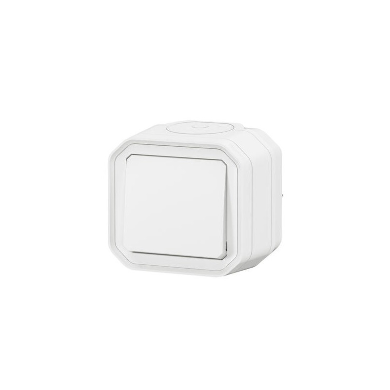 Poussoir NO complet saillie Blanc Plexo
