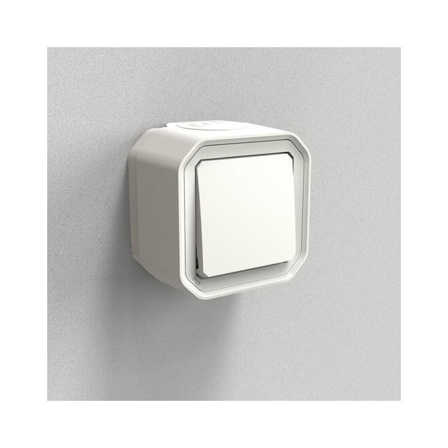 Poussoir NO complet saillie Blanc Plexo