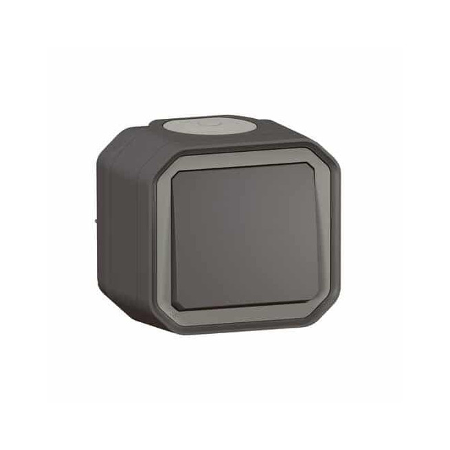 Interrupteur va-et-vient 10AX Anthracite Plexo
