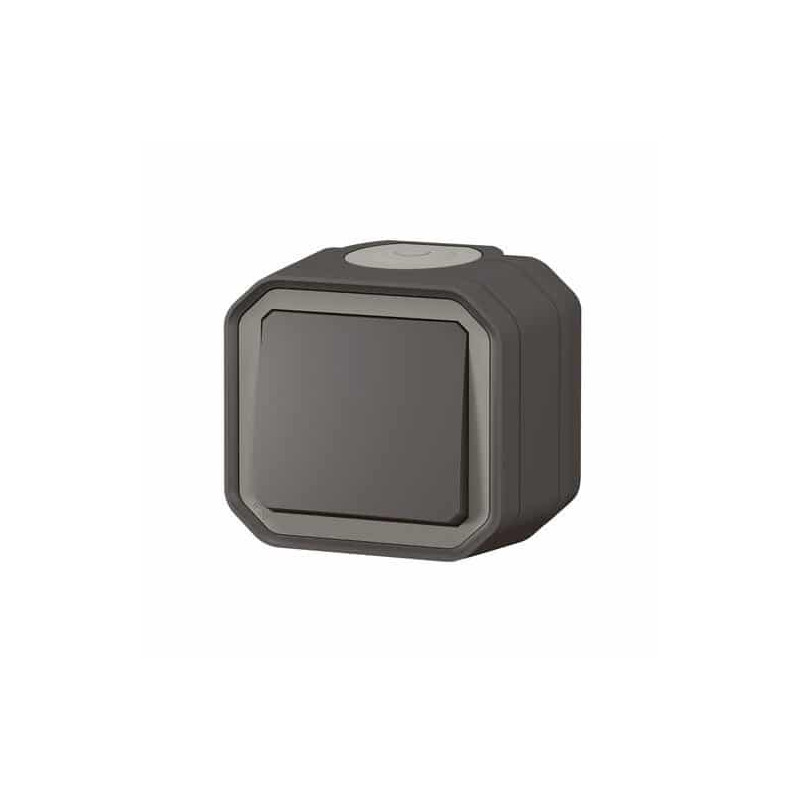 Interrupteur va-et-vient 10AX Anthracite Plexo