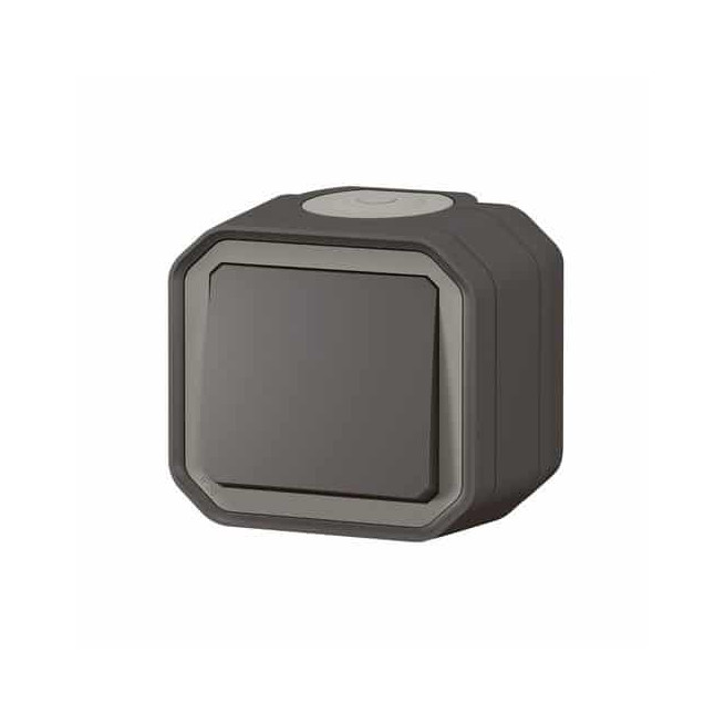 Interrupteur va-et-vient 10AX Anthracite Plexo