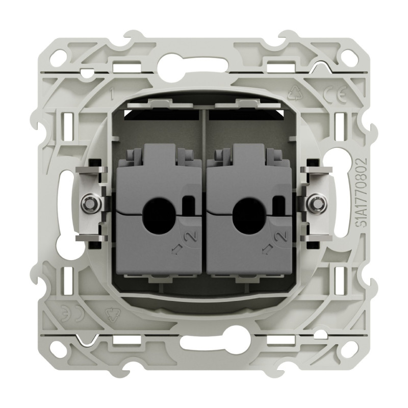 Double prise RJ45 Cat.6 STP Anthracite Odace