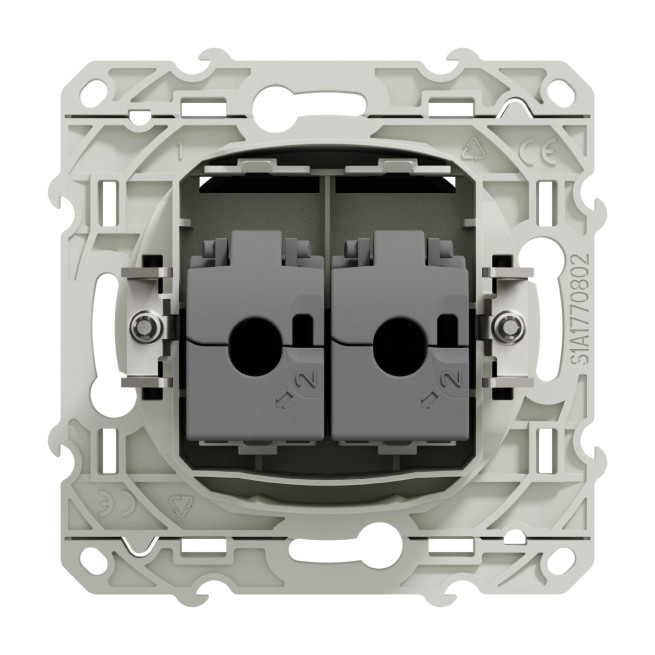 Double prise RJ45 Cat.6 STP Anthracite Odace