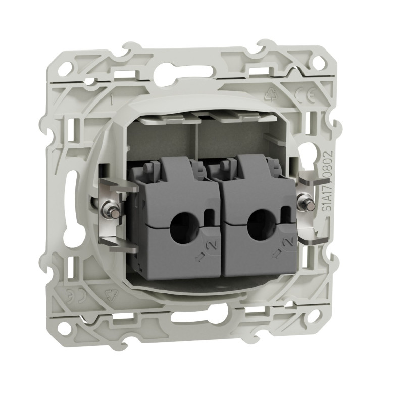 Double prise RJ45 Cat.6 STP Anthracite Odace