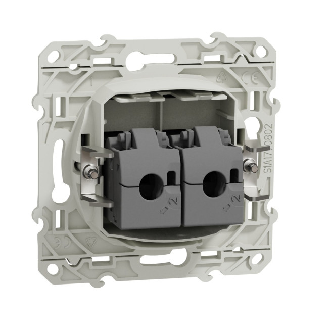 Double prise RJ45 Cat.6 STP Anthracite Odace
