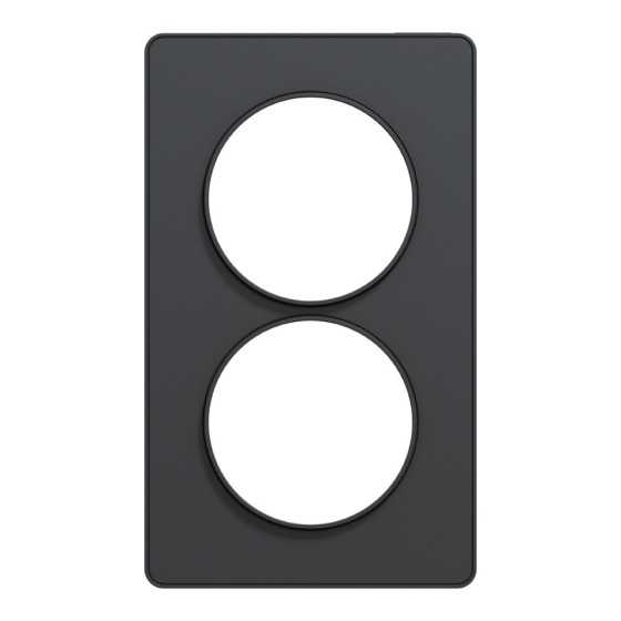 Odace Touch plaque 2 postes verticaux entraxe 57mm anthracite