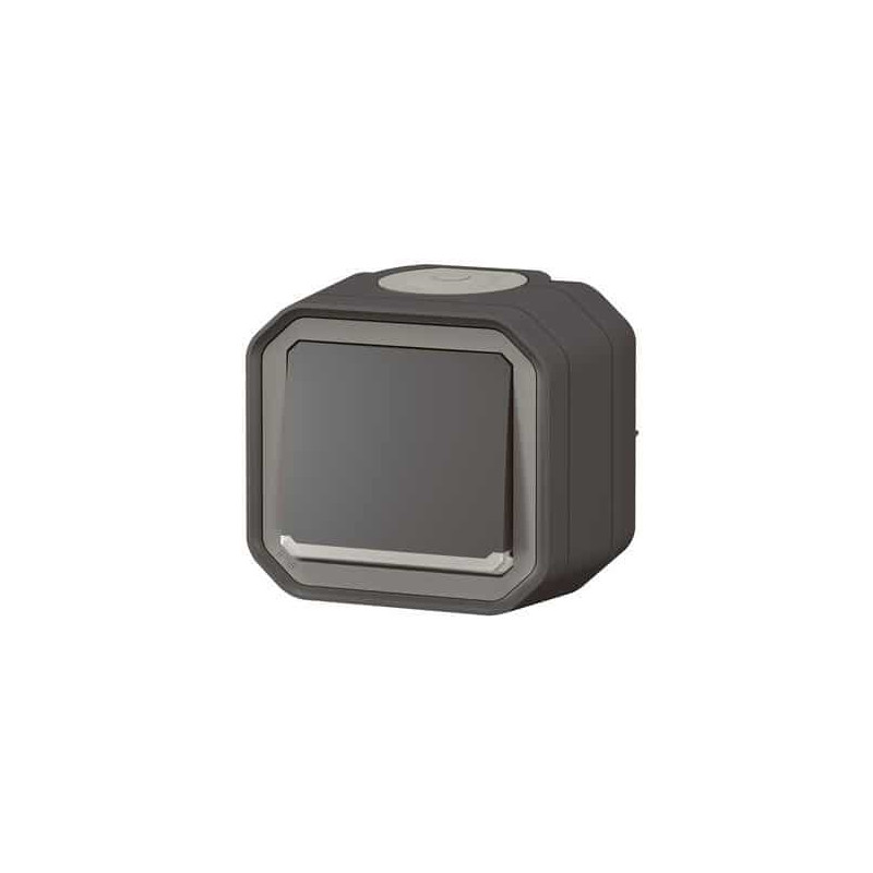 Poussoir NO lumineux Anthracite Plexo