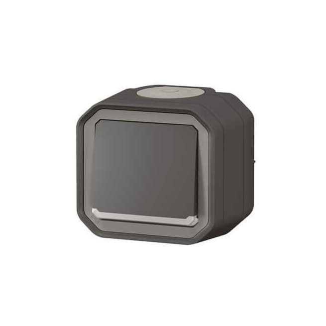 Poussoir NO lumineux Anthracite Plexo
