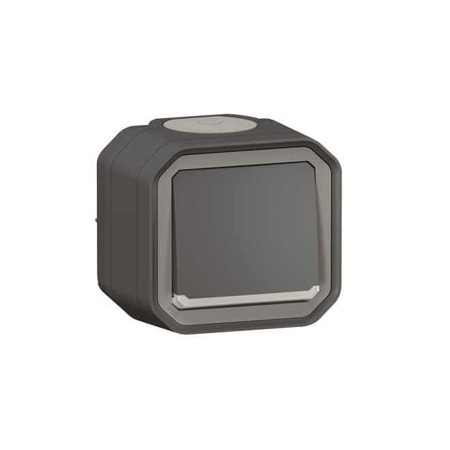 Poussoir NO lumineux Anthracite Plexo