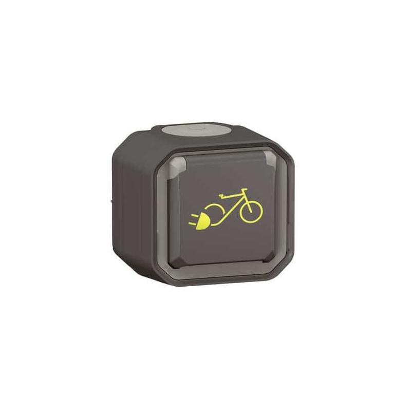 Prise recharge vélo électrique Anthracite Plexo