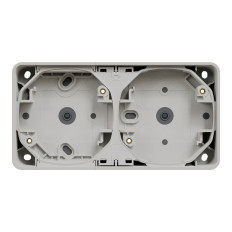 Boîte 2 postes - Horizontale - Saillie - IP55 - IK08 - Blanc - Mureva Styl