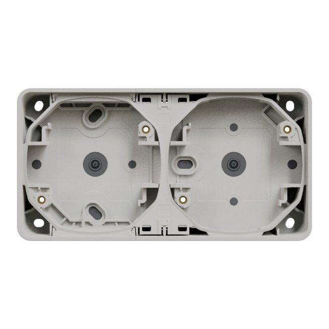 Boîte 2 postes - Horizontale - Saillie - IP55 - IK08 - Blanc - Mureva Styl