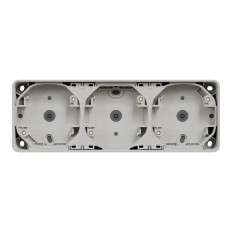 Boîte 3 postes - Horizontale - Saillie - IP55 - IK08 - Blanc - Mureva Styl