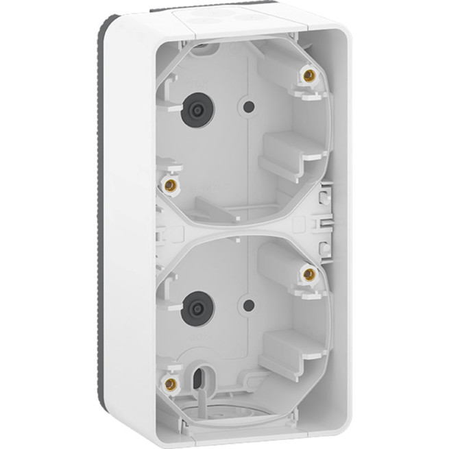 Boîte 3 postes - Verticale - Saillie - IP55 - IK08 - Blanc - Mureva Styl
