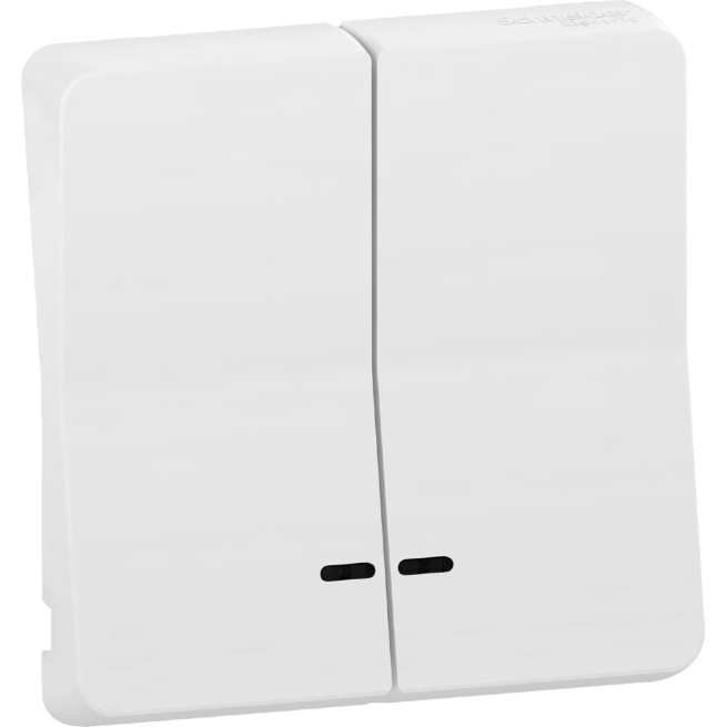 Enjoliveur 2 demi touche - IP55 - IK08 - Blanc - Mureva Styl