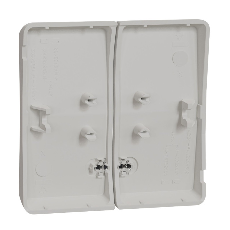 Enjoliveur 2 demi touche - IP55 - IK08 - Blanc - Mureva Styl