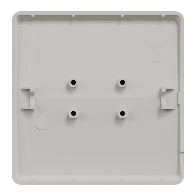 MUR39201-Appareillage-étanche-sup-IP55 Mureva-Styl-Enjoliveur-avec-symbôle-sonnette-IP55-IK08-blanc