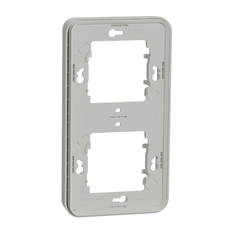 MUR39151-Appareillage-étanche-sup-IP55 Mureva-Styl-Cadre-2-postes-vertical-encastré-IP55-IK08-blanc